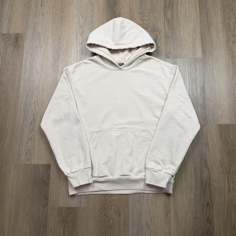 Talentless Hoodie Mens Large Beige Fleece Lined Pullover Sweatshirt Basic